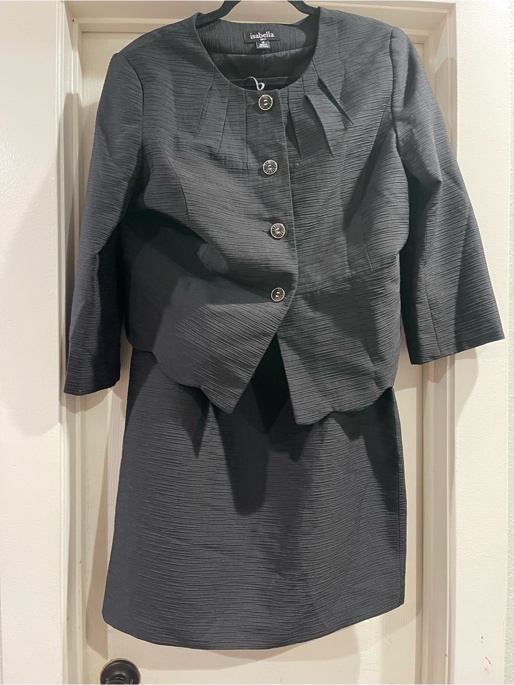 Isabella Black Women's Textured Suit Jacket